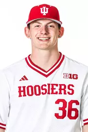 BLOOMINGTON, IN - NOVEMBER 13, 2023 - right-handed pitcher Eli Shaw #36 of the Indiana Hoosiers during Photo Day in Bloomington, IN.