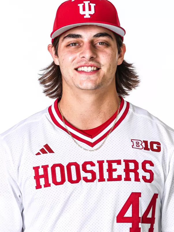 BLOOMINGTON, IN - NOVEMBER 13, 2023 - catcher Jake Stadler #44 of the Indiana Hoosiers during Photo Day in Bloomington, IN.