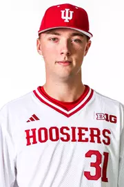 BLOOMINGTON, IN - NOVEMBER 13, 2023 - right-handed pitcher Evan Whiteaker #31 of the Indiana Hoosiers during Photo Day in Bloomington, IN.