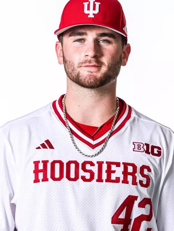 BLOOMINGTON, IN - NOVEMBER 13, 2023 - left-handed pitcher Matt Bohnert #42 of the Indiana Hoosiers during Photo Day in Bloomington, IN.