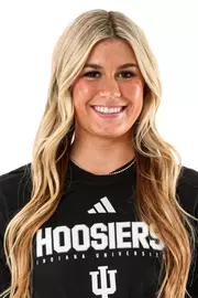 BLOOMINGTON, IN - January 13, 2026 - attacker Macie Drum #9 of the Indiana Hoosiers during water polo media day at Simon Skjodt Assembly Hall in Bloomington, Indiana. Photo by Spencer Meyer/Indiana Athletics