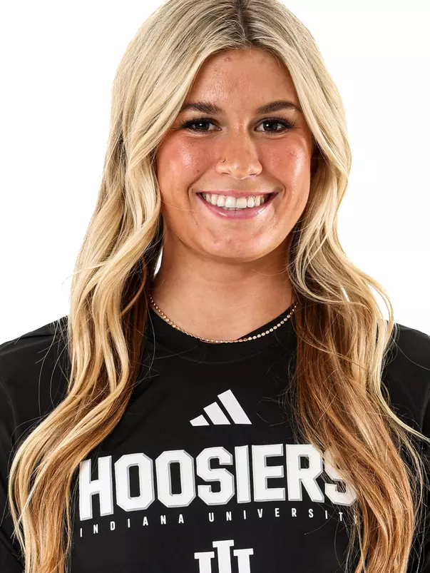 BLOOMINGTON, IN - January 13, 2026 - attacker Macie Drum #9 of the Indiana Hoosiers during water polo media day at Simon Skjodt Assembly Hall in Bloomington, Indiana. Photo by Spencer Meyer/Indiana Athletics