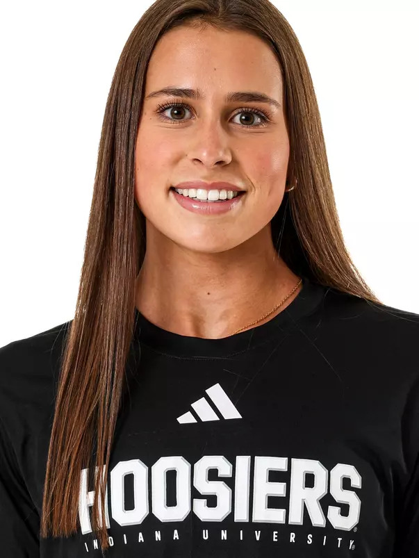 BLOOMINGTON, IN - January 13, 2026 - attacker Sammy Frazier #12 of the Indiana Hoosiers during water polo media day at Simon Skjodt Assembly Hall in Bloomington, Indiana. Photo by Spencer Meyer/Indiana Athletics