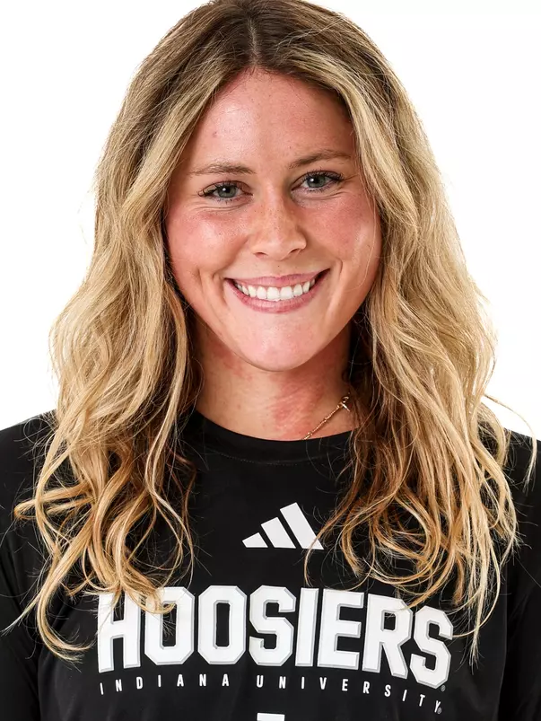 BLOOMINGTON, IN - January 13, 2026 - goalkeeper Maggie Frye #1B of the Indiana Hoosiers during water polo media day at Simon Skjodt Assembly Hall in Bloomington, Indiana. Photo by Spencer Meyer/Indiana Athletics