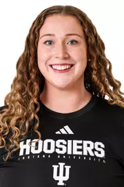 BLOOMINGTON, IN - January 13, 2026 - Goalkeeper Jasmine Higgs #1 of the Indiana Hoosiers during water polo media day at Simon Skjodt Assembly Hall in Bloomington, Indiana. Photo by Spencer Meyer/Indiana Athletics