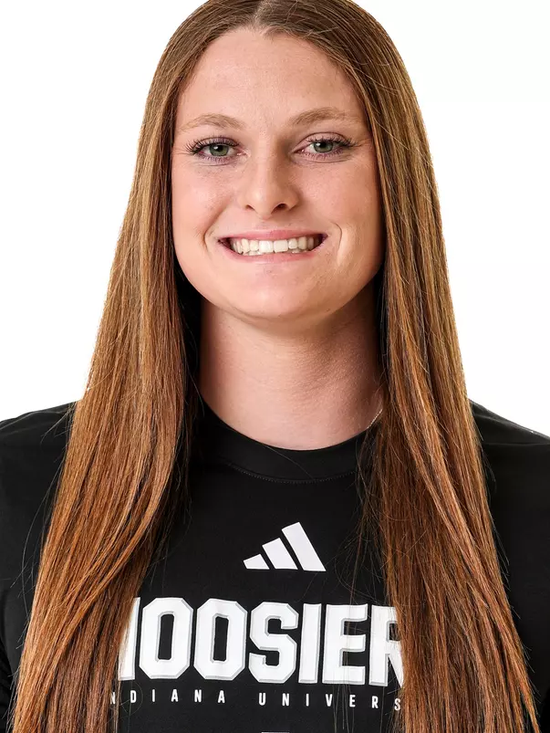 BLOOMINGTON, IN - January 13, 2026 - attacker Morgan Schink #8 of the Indiana Hoosiers during water polo media day at Simon Skjodt Assembly Hall in Bloomington, Indiana. Photo by Spencer Meyer/Indiana Athletics