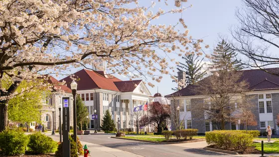 JMU Quad and Wilson Hall during Spring 2026 semester