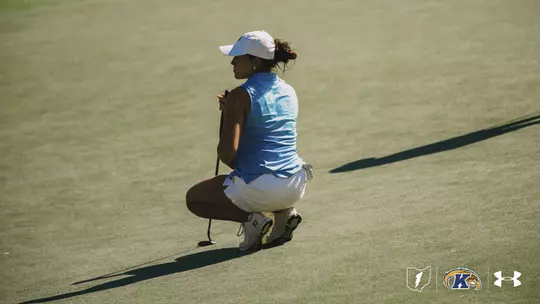 Isabella Goyette sizes up a putt at the Landmark