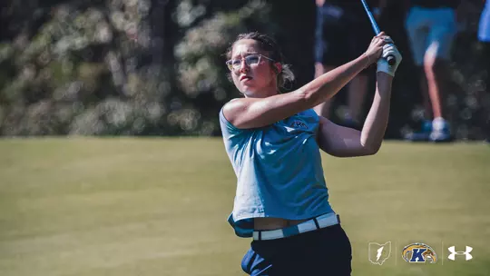 Petra Babicova takes a fairway shot.