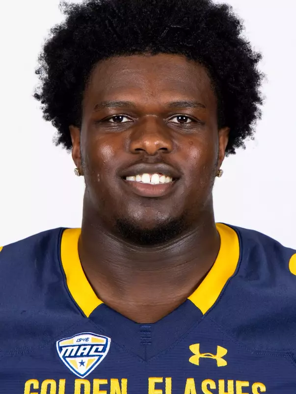 Mofe Adewole headshot in Kent State Golden Flashes football uniform