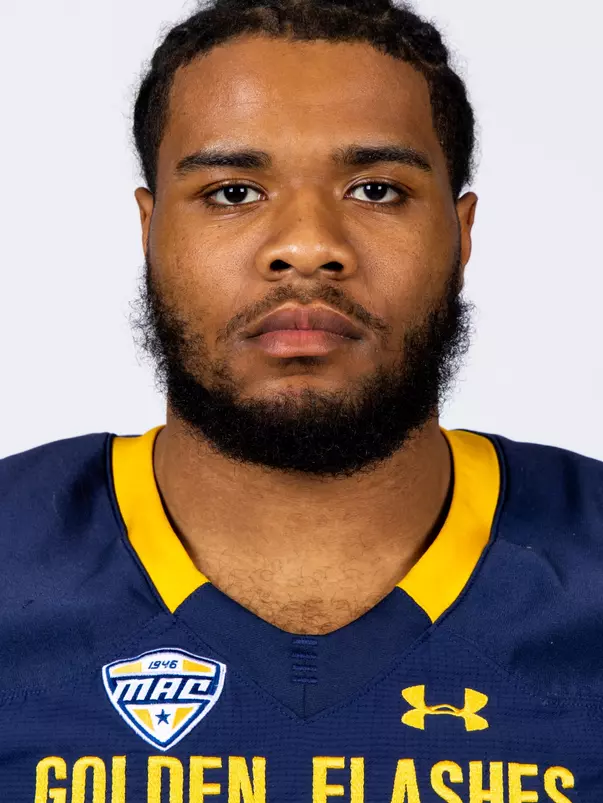 Semaj Bridgeman headshot in Kent State Golden Flashes football uniform