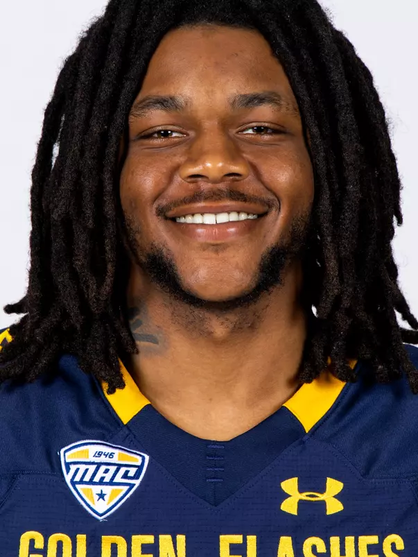 Javi'er Wills headshot in Kent State Golden Flashes football uniform