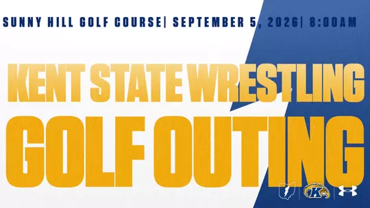 KSU Wrestling Golf Outing Graphic including the location of Sunny Hill Golf Course and the date of September 5, 2026.
