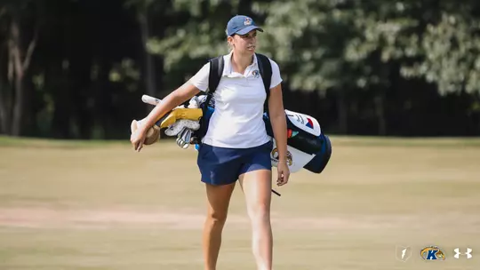Veronika Kedronova walking down the fairway at the 2026 Purdue Boilermaker Classic