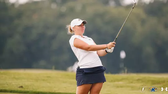 Aryn Matthews following through on her drive at the Boilermaker Classic