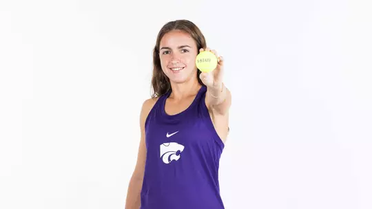 K-State Tennis vs. White Backdrop, {mmn} 9, 2026. . (Photo: Cassidy Friend/K-State Sports)