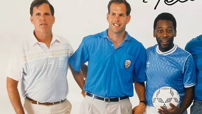 Bob Seddon, Dean Koski and Pele