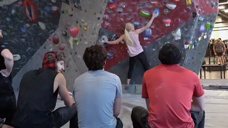 Flames, Lady Flames hit the wall climbing in preparation for first boulder comp Nov. 20