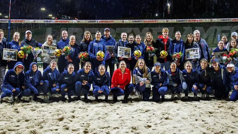 Lady Flames finish Senior Weekend 5-0 on home beach volleyball courts