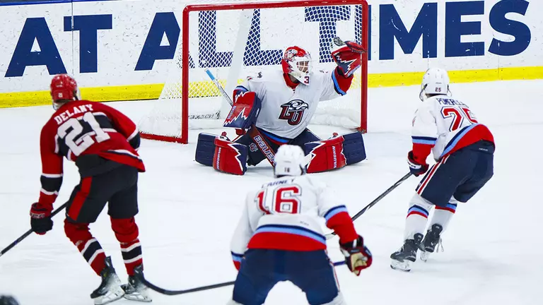 DI Flames rally for tying goal in final minute of regulation before sweeping Utes in shootout