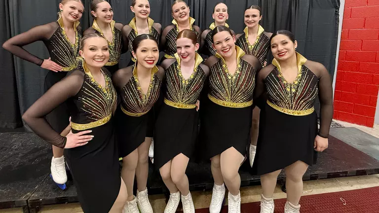 Lady Flames synchronized skating team concludes competition season with fourth-place finish in Ohio