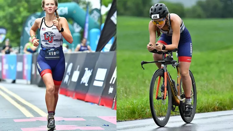 Four Liberty triathletes complete first Ironman 70.3 races Sunday at Penn State