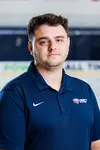 Brett Berthiaume from the Men’s D1 Hockey had his headshot taken in the Lahaye Ice Center on August 27, 2025. (Photo by Simon Barbre)