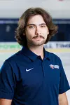 Nolan Borek from the Men’s D1 Hockey had his headshot taken in the Lahaye Ice Center on August 27, 2025. (Photo by Simon Barbre)