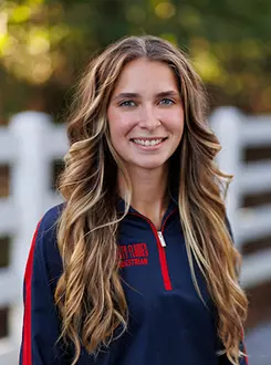 Angel Lundin with the Liberty Equestrian Team is photographed for Club Sports Headshots at the Liberty Mountain Equestrian Center on August 28th, 2025. (Photo by Grace Greer)