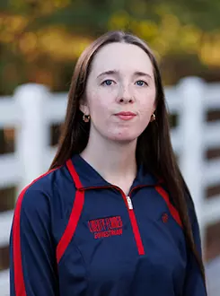 Anna Norris with the Liberty Equestrian Team is photographed for Club Sports Headshots at the Liberty Mountain Equestrian Center on August 28th, 2025. (Photo by Grace Greer)