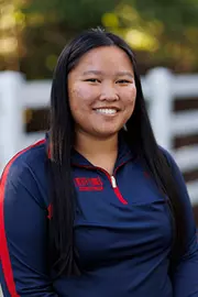Anna Rotter with the Liberty Equestrian Team is photographed for Club Sports Headshots at the Liberty Mountain Equestrian Center on August 28th, 2025. (Photo by Grace Greer)