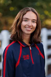 Caylan Barton with the Liberty Equestrian Team is photographed for Club Sports Headshots at the Liberty Mountain Equestrian Center on August 28th, 2025. (Photo by Grace Greer)