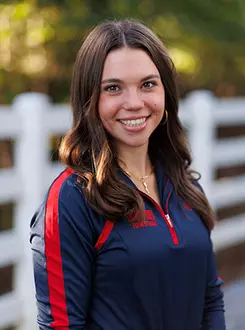 Giulia D'Addesi with the Liberty Equestrian Team is photographed for Club Sports Headshots at the Liberty Mountain Equestrian Center on August 28th, 2025. (Photo by Grace Greer)