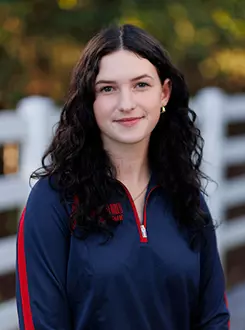 Kate Love with the Liberty Equestrian Team is photographed for Club Sports Headshots at the Liberty Mountain Equestrian Center on August 28th, 2025. (Photo by Grace Greer)