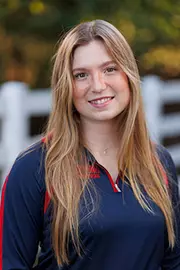 Kelley Berlin with the Liberty Equestrian Team is photographed for Club Sports Headshots at the Liberty Mountain Equestrian Center on August 28th, 2025. (Photo by Grace Greer)