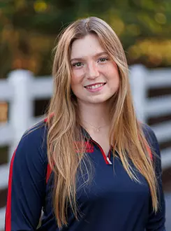 Kelley Berlin with the Liberty Equestrian Team is photographed for Club Sports Headshots at the Liberty Mountain Equestrian Center on August 28th, 2025. (Photo by Grace Greer)