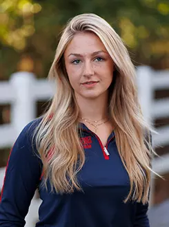 Lyla Ludwig with the Liberty Equestrian Team is photographed for Club Sports Headshots at the Liberty Mountain Equestrian Center on August 28th, 2025. (Photo by Grace Greer)