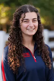 Madeleine Himmond with the Liberty Equestrian Team is photographed for Club Sports Headshots at the Liberty Mountain Equestrian Center on August 28th, 2025. (Photo by Grace Greer)