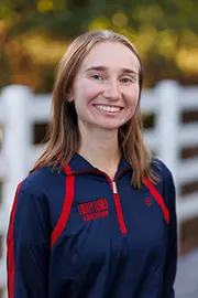Makenzie Cox with the Liberty Equestrian Team is photographed for Club Sports Headshots at the Liberty Mountain Equestrian Center on August 28th, 2025. (Photo by Grace Greer)