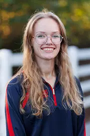 Marissa Wilson with the Liberty Equestrian Team is photographed for Club Sports Headshots at the Liberty Mountain Equestrian Center on August 28th, 2025. (Photo by Grace Greer)