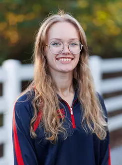 Marissa Wilson with the Liberty Equestrian Team is photographed for Club Sports Headshots at the Liberty Mountain Equestrian Center on August 28th, 2025. (Photo by Grace Greer)