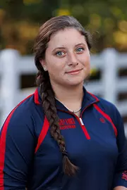 Rebekah Isenhour with the Liberty Equestrian Team is photographed for Club Sports Headshots at the Liberty Mountain Equestrian Center on August 28th, 2025. (Photo by Grace Greer)