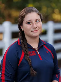 Rebekah Isenhour with the Liberty Equestrian Team is photographed for Club Sports Headshots at the Liberty Mountain Equestrian Center on August 28th, 2025. (Photo by Grace Greer)