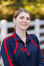 Savannah Hatfield with the Liberty Equestrian Team is photographed for Club Sports Headshots at the Liberty Mountain Equestrian Center on August 28th, 2025. (Photo by Grace Greer)