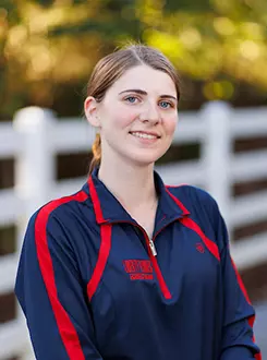 Savannah Hatfield with the Liberty Equestrian Team is photographed for Club Sports Headshots at the Liberty Mountain Equestrian Center on August 28th, 2025. (Photo by Grace Greer)