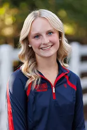 Sophia Battin with the Liberty Equestrian Team is photographed for Club Sports Headshots at the Liberty Mountain Equestrian Center on August 28th, 2025. (Photo by Grace Greer)