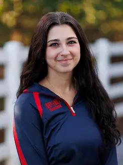Sophia Golden with the Liberty Equestrian Team is photographed for Club Sports Headshots at the Liberty Mountain Equestrian Center on August 28th, 2025. (Photo by Grace Greer)