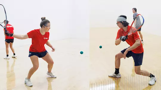 Madisyn Leyendecker forehand and Matthew Cook backhand