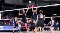 Men’s volleyball wins back-and-forth battle with Wolfpack in final match at Liberty Arena