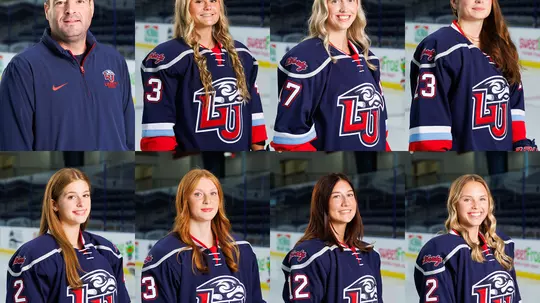 DI women's hockey recruits and head coach Chris Lowes